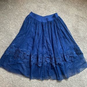COPY - Beautiful blue lace, tulle skirt- size medium, never worn